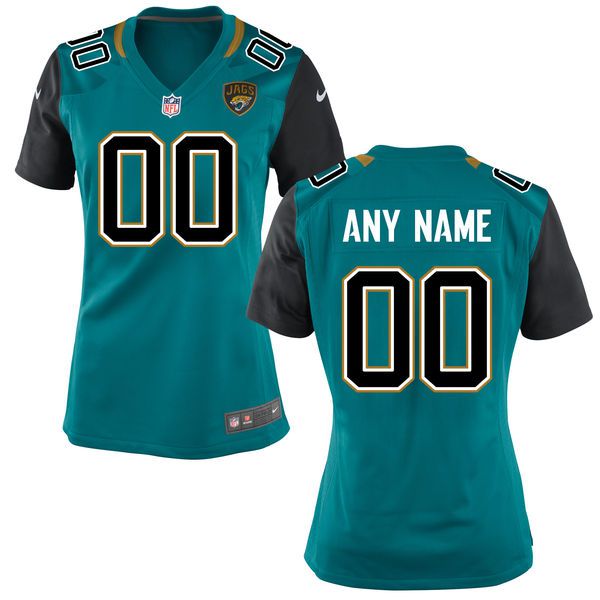 Women Jacksonville Jaguars Green Nike Teal Custom NFL Jersey